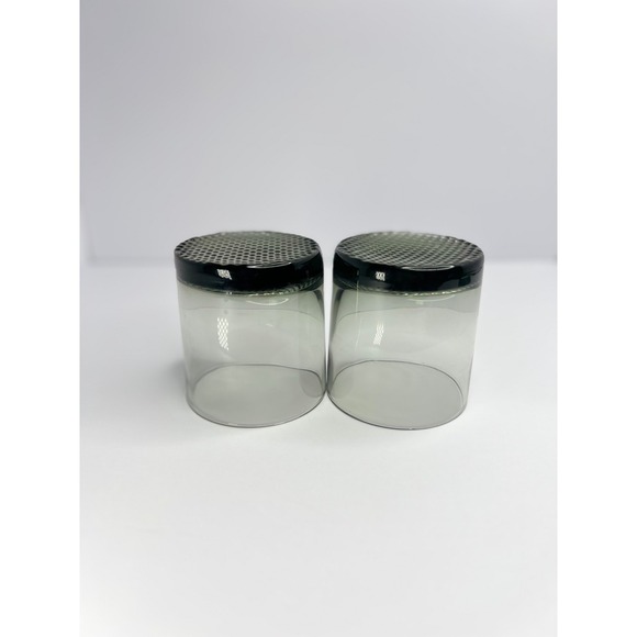 2 Smoke Grey MCM Tumblers Glass Drink Cup‎ Vintage Barware 3.5" x 3.25" - Picture 4 of 12